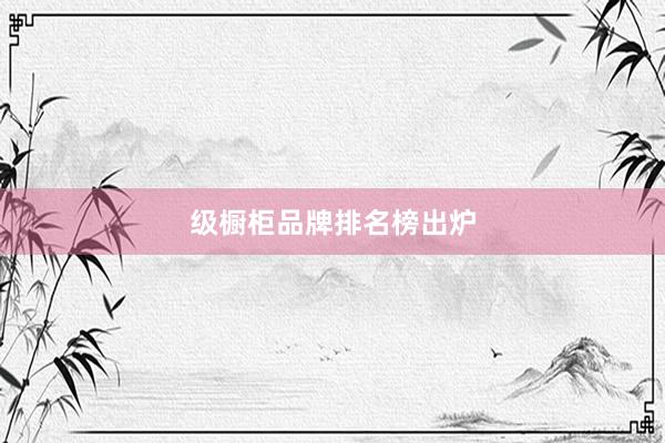 级橱柜品牌排名榜出炉